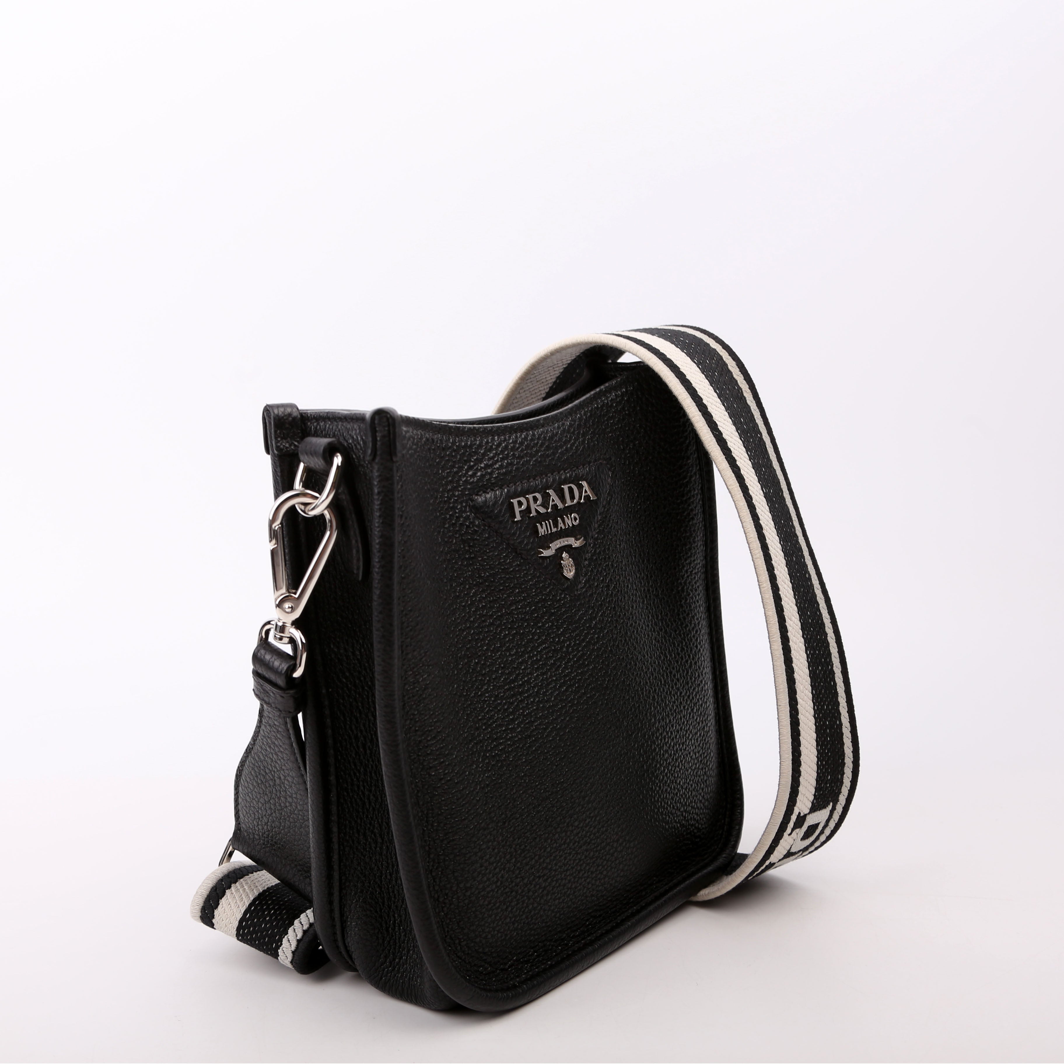1BH191 Leather Mini Shoulder Bag Black