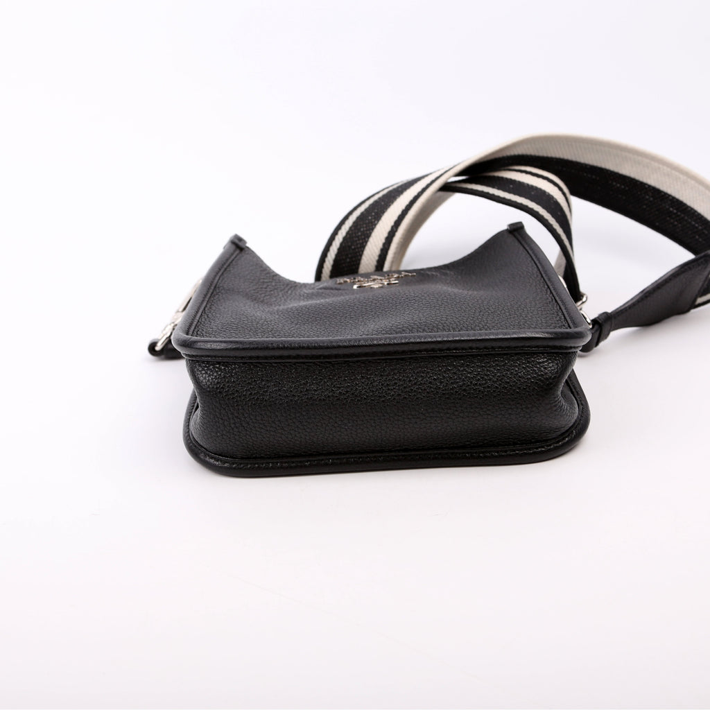1BH191 Leather Mini Shoulder Bag Black