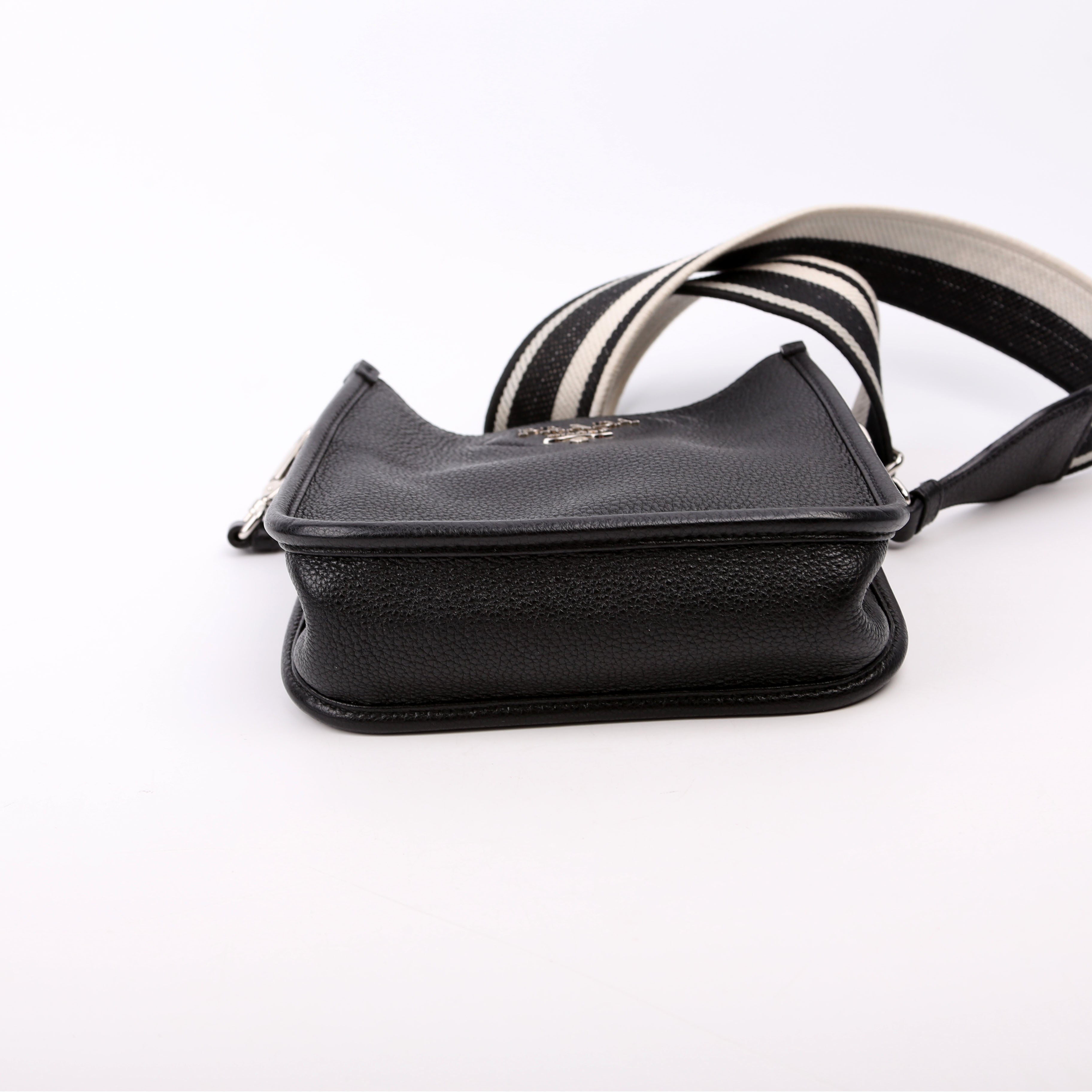 1BH191 Leather Mini Shoulder Bag Black