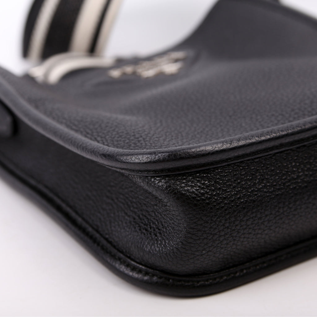 1BH191 Leather Mini Shoulder Bag Black
