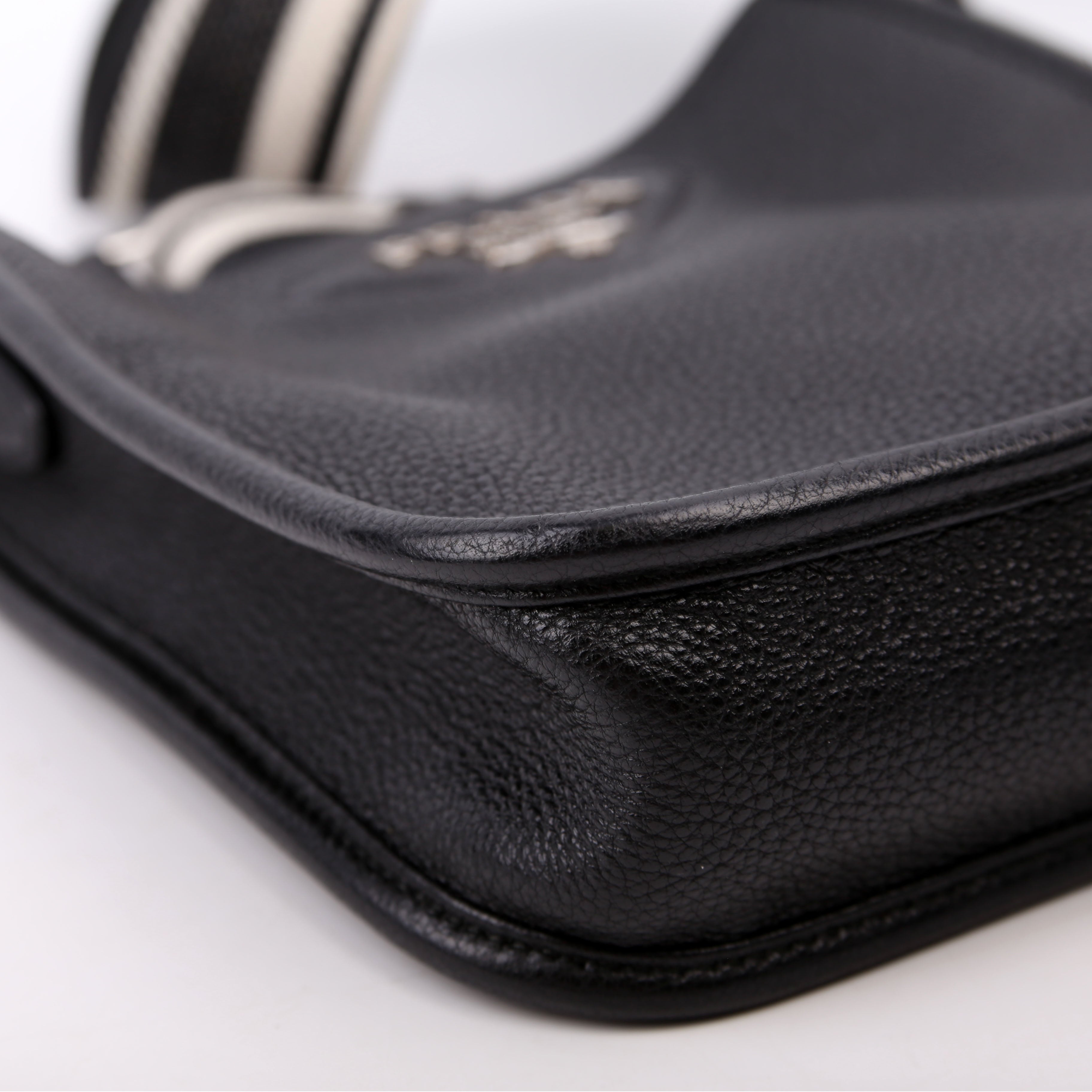 1BH191 Leather Mini Shoulder Bag Black