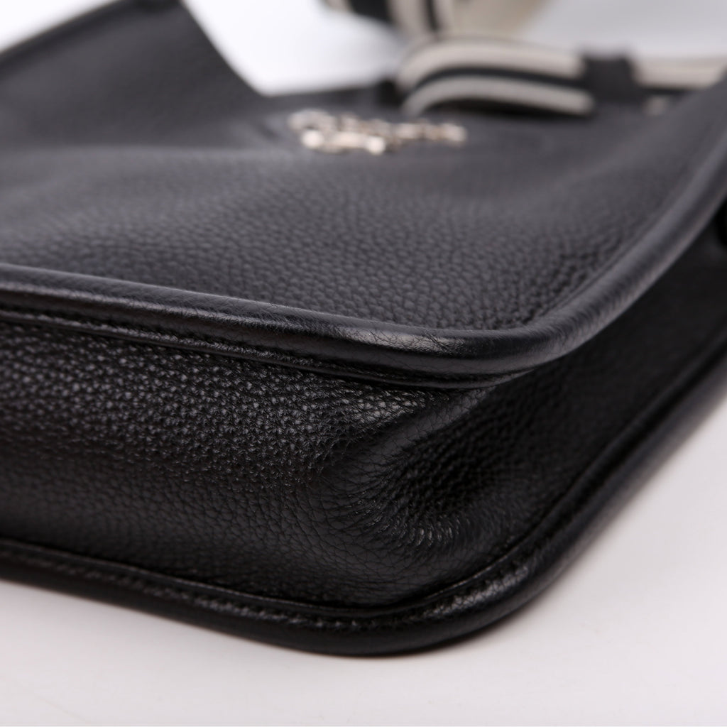 1BH191 Leather Mini Shoulder Bag Black