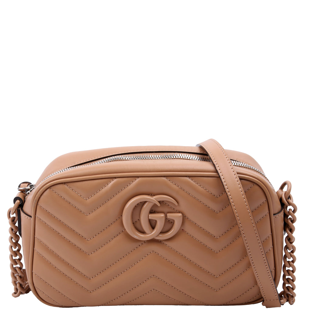 447632 Marmont Small Leather Camera Tan