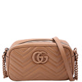 447632 Marmont Small Leather Camera Tan