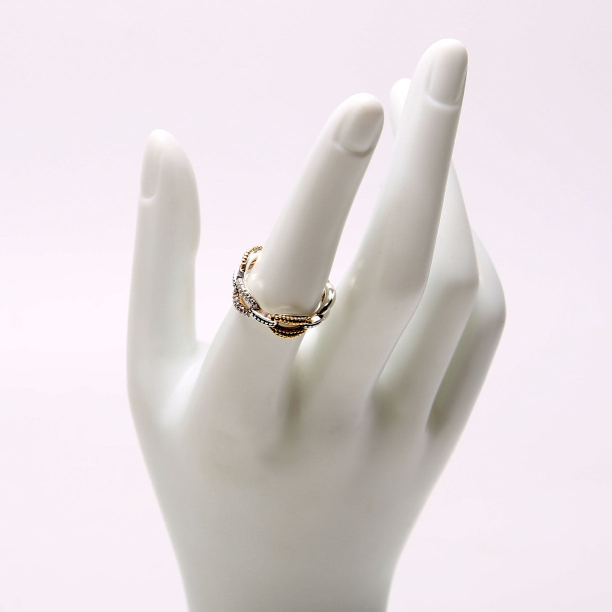 Small Two-Tone Eternity Diamonds 925/750 Size 7