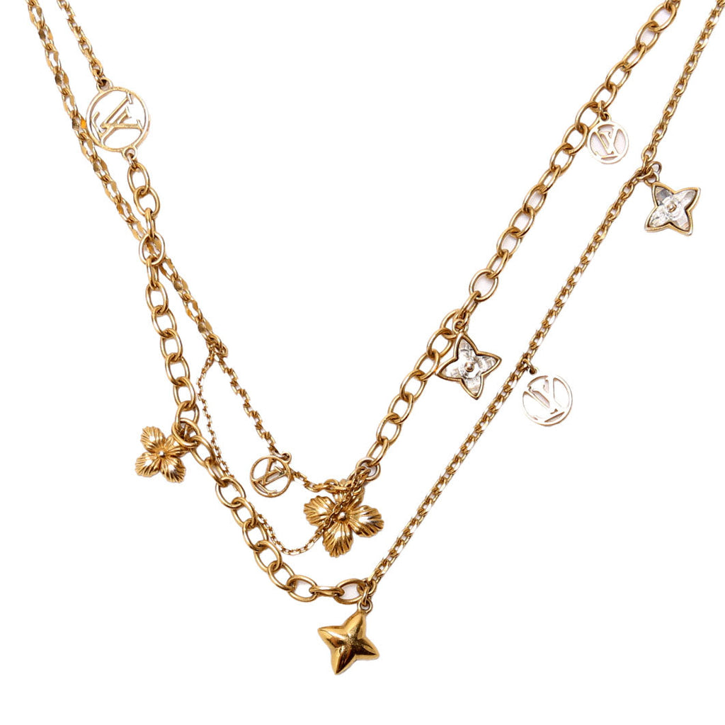 Blooming Strass Necklace Gold