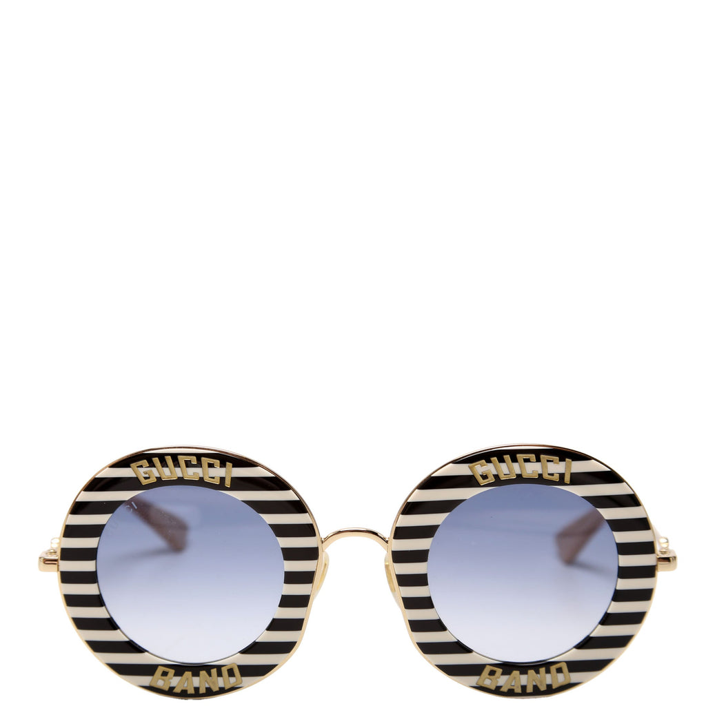 GG0113S Striped Round Sunglasses
