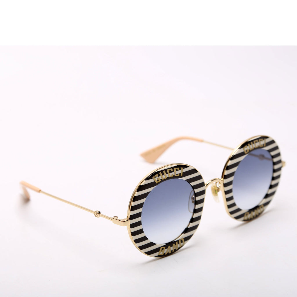 GG0113S Striped Round Sunglasses