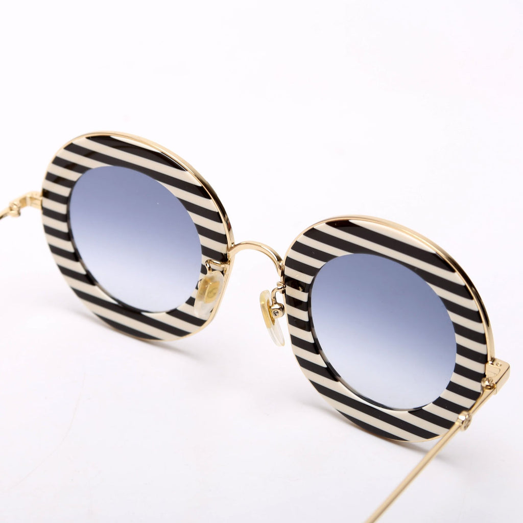 GG0113S Striped Round Sunglasses