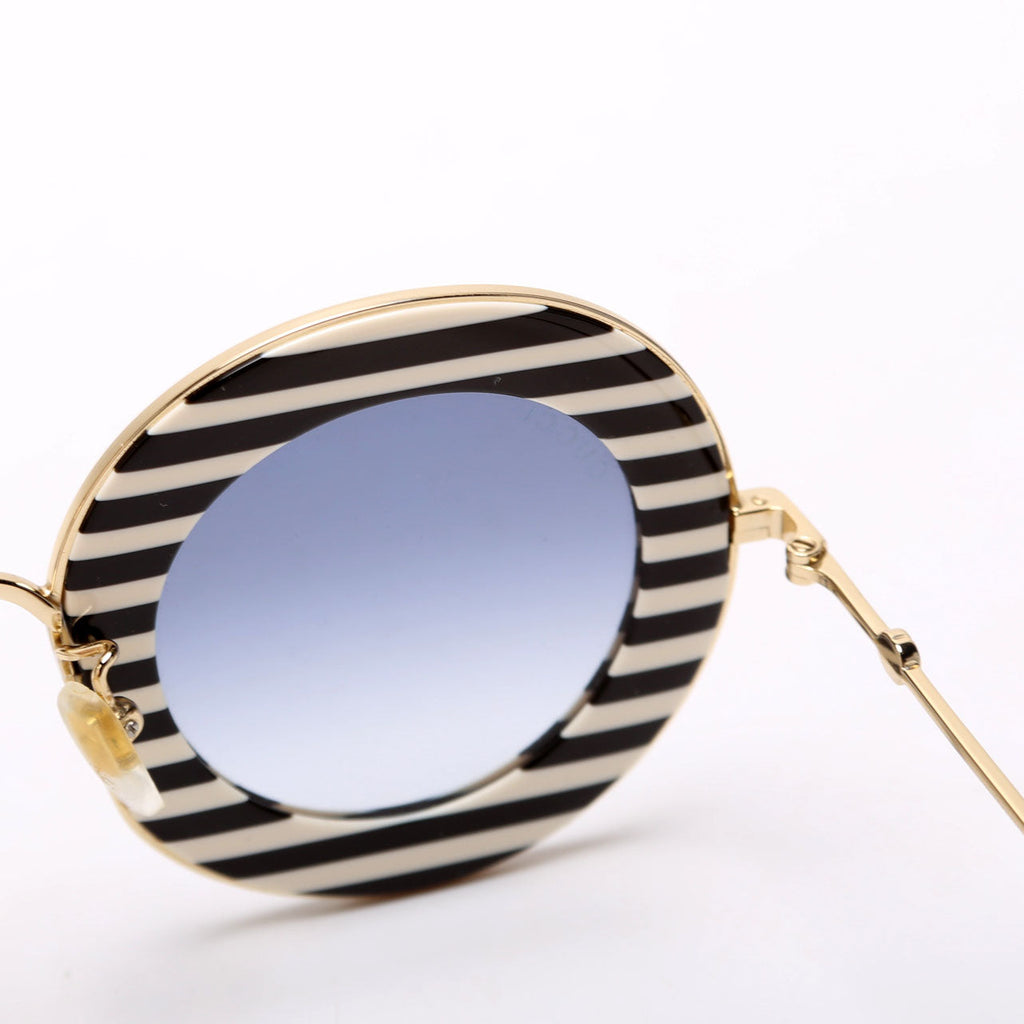 GG0113S Striped Round Sunglasses