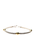 Two-Tone Station Caviar 3MM Bracelet Size M 925/750