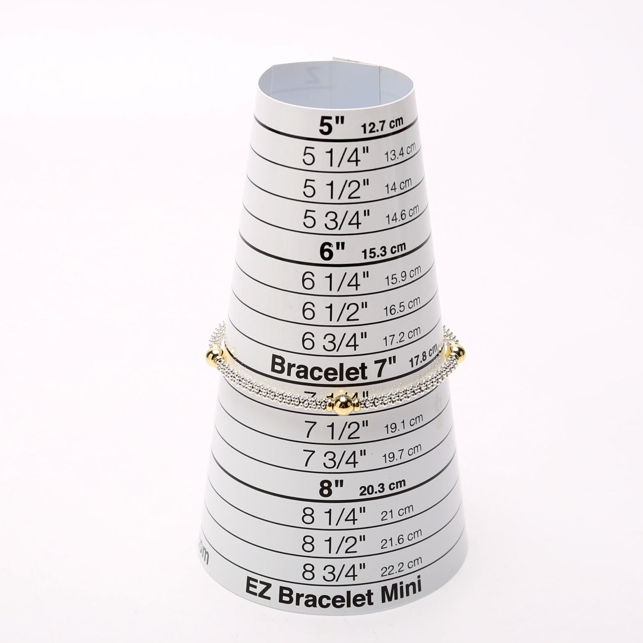 Two-Tone Station Caviar 3MM Bracelet Size M 925/750