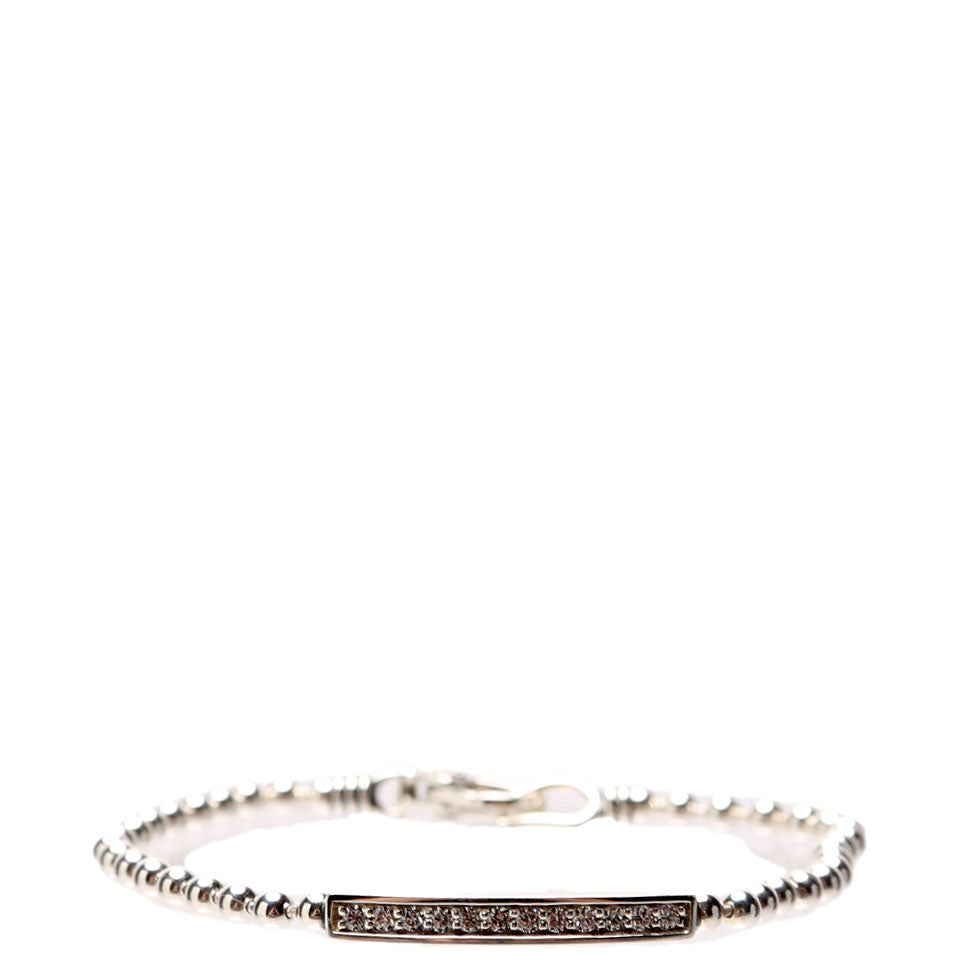Caviar Spark Beaded 3MM Bracelet Size S 925 With 0.3CT Diamonds