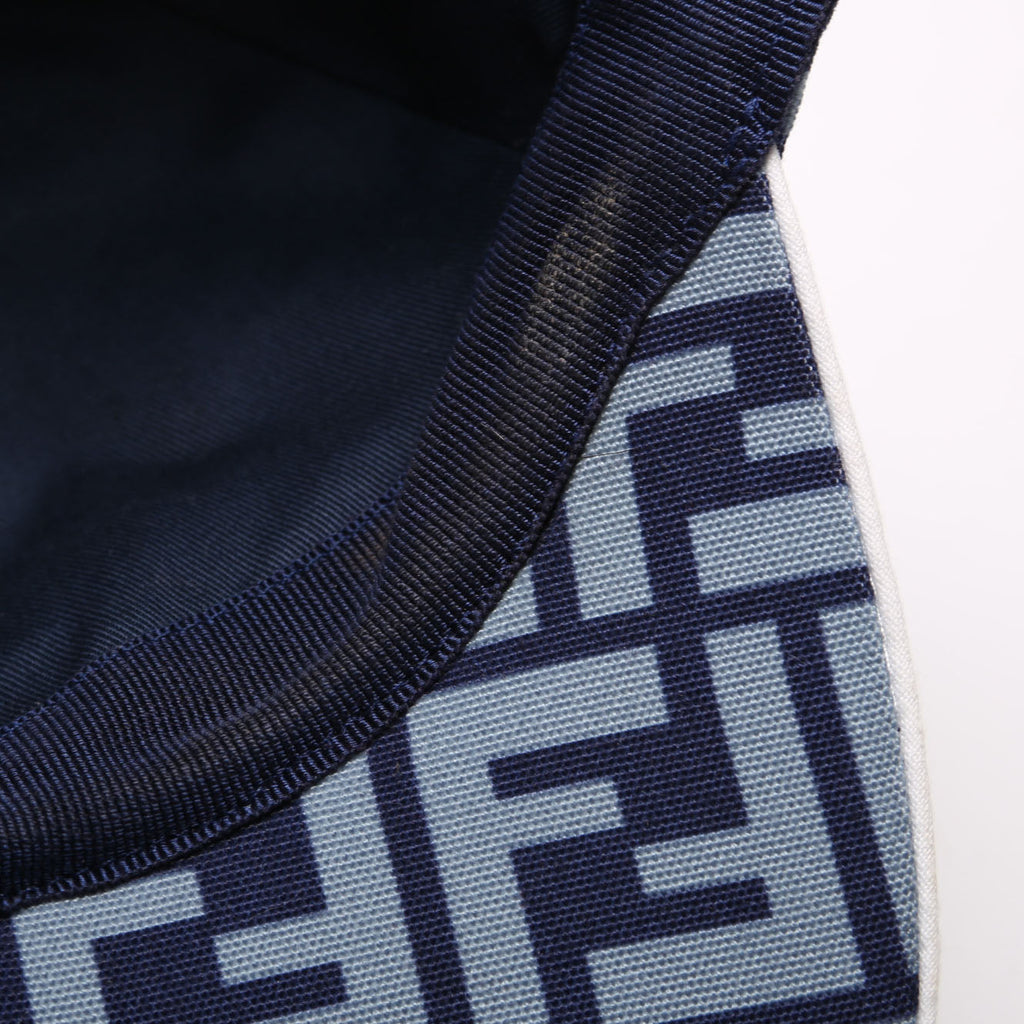 Fendi FXQ768 Zucca Baseball Cap Hat Size 58 Navy
