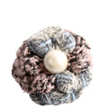 Camellia Pearl Tweed Brooch