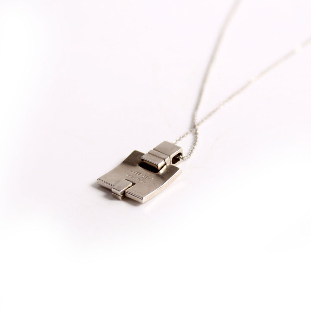 Hermes Palladium Eileen Pendant Necklace