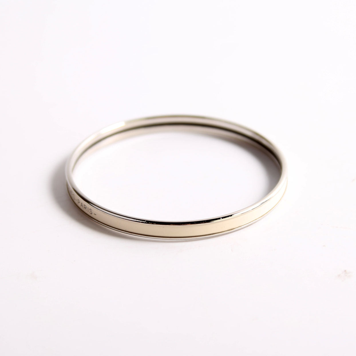 Uni Bangle Narrow Cream/Silver