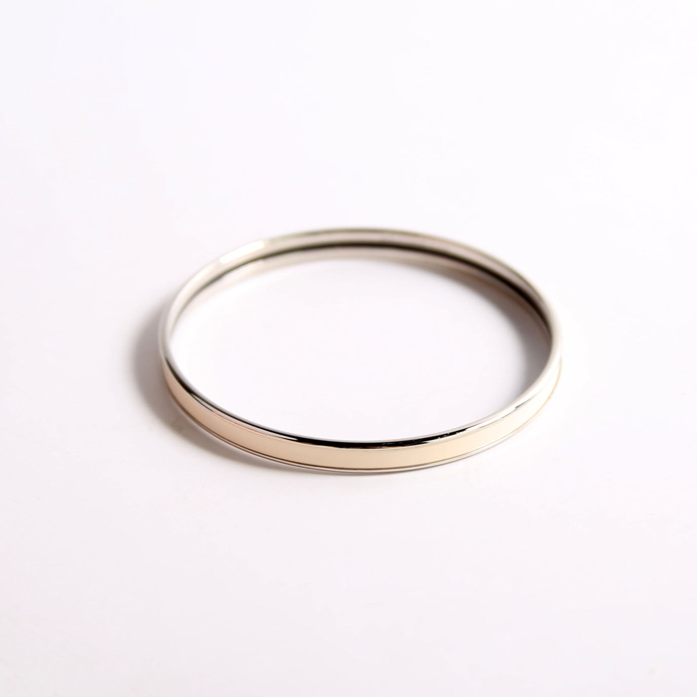 Uni Bangle Narrow Cream/Silver