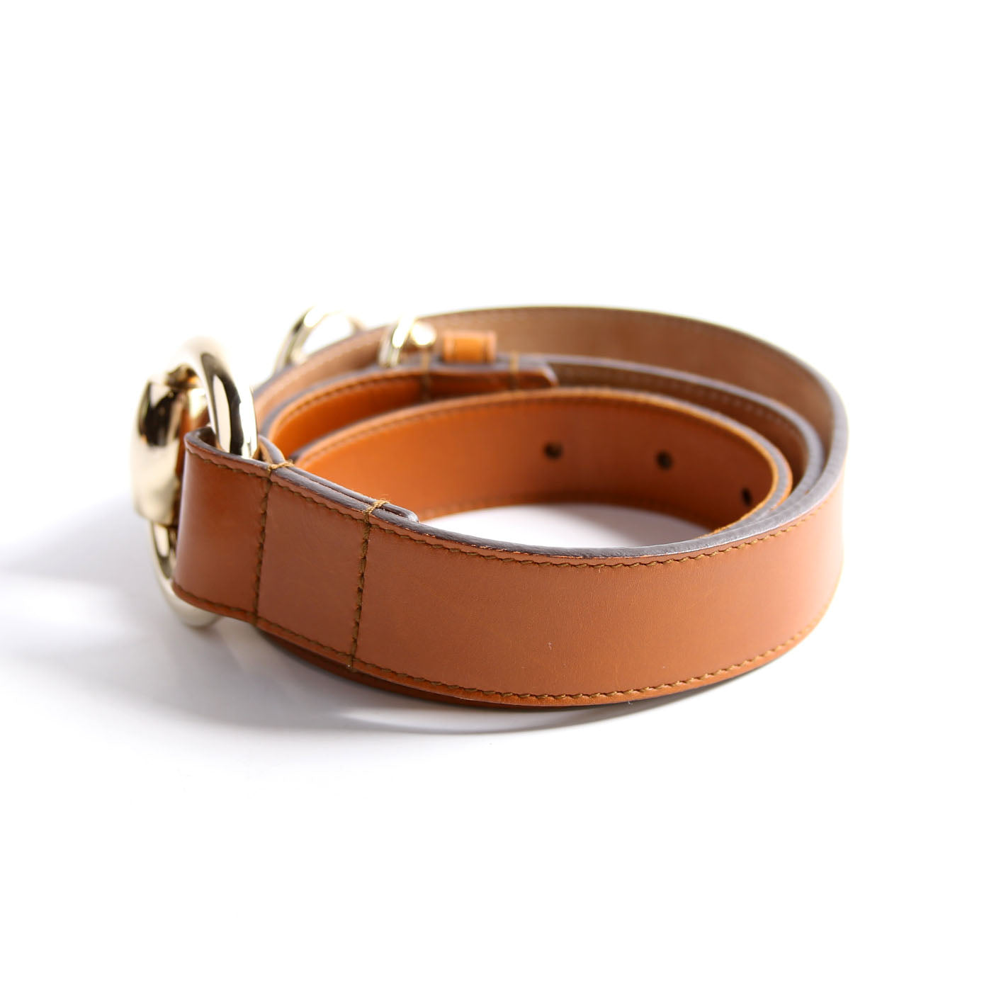 295338 Horsebit Leather Size Belt Size 85/34 Brown
