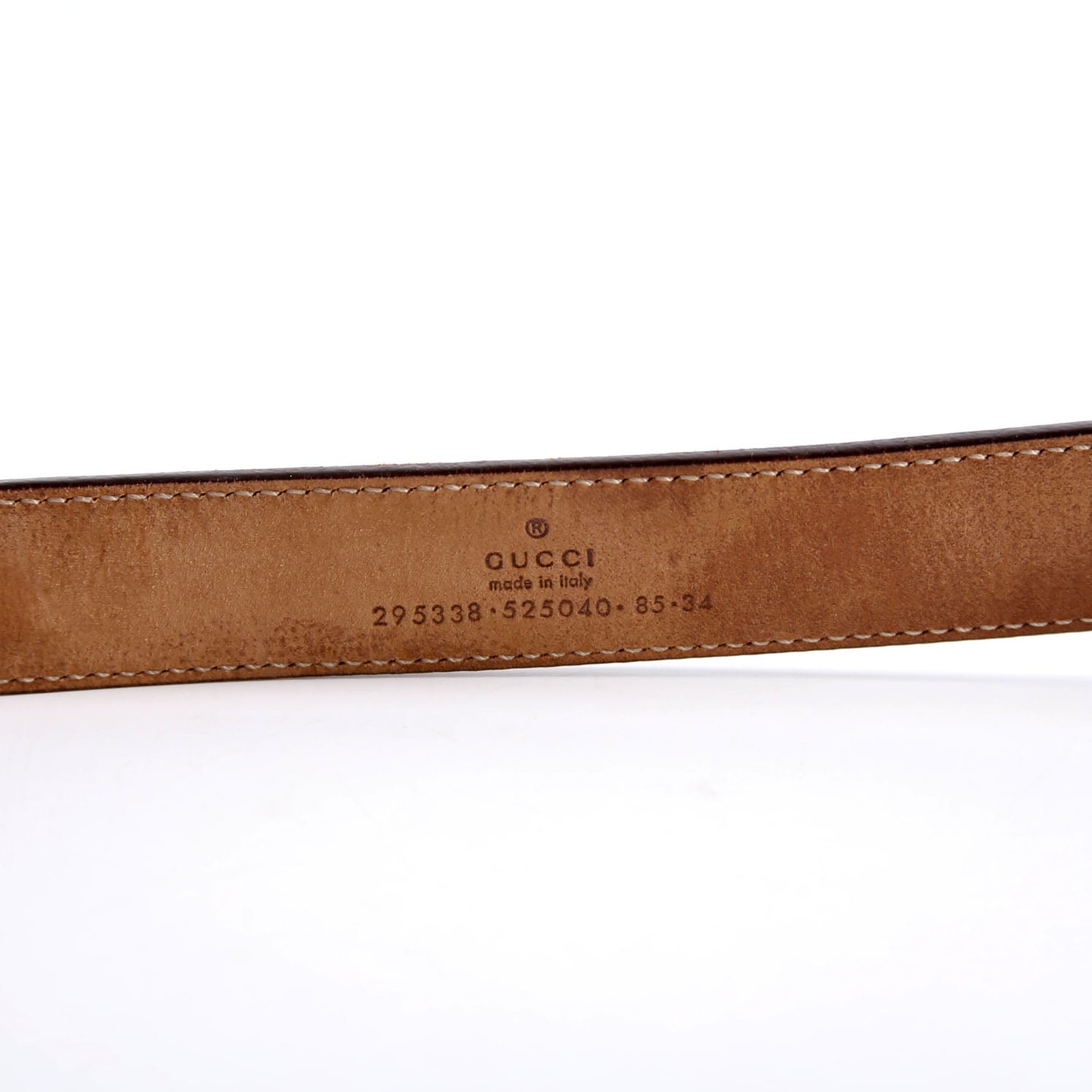 295338 Horsebit Leather Size Belt Size 85/34 Brown