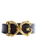 BE1517 Baroque Logo Leather Belt Size 80/32 Black