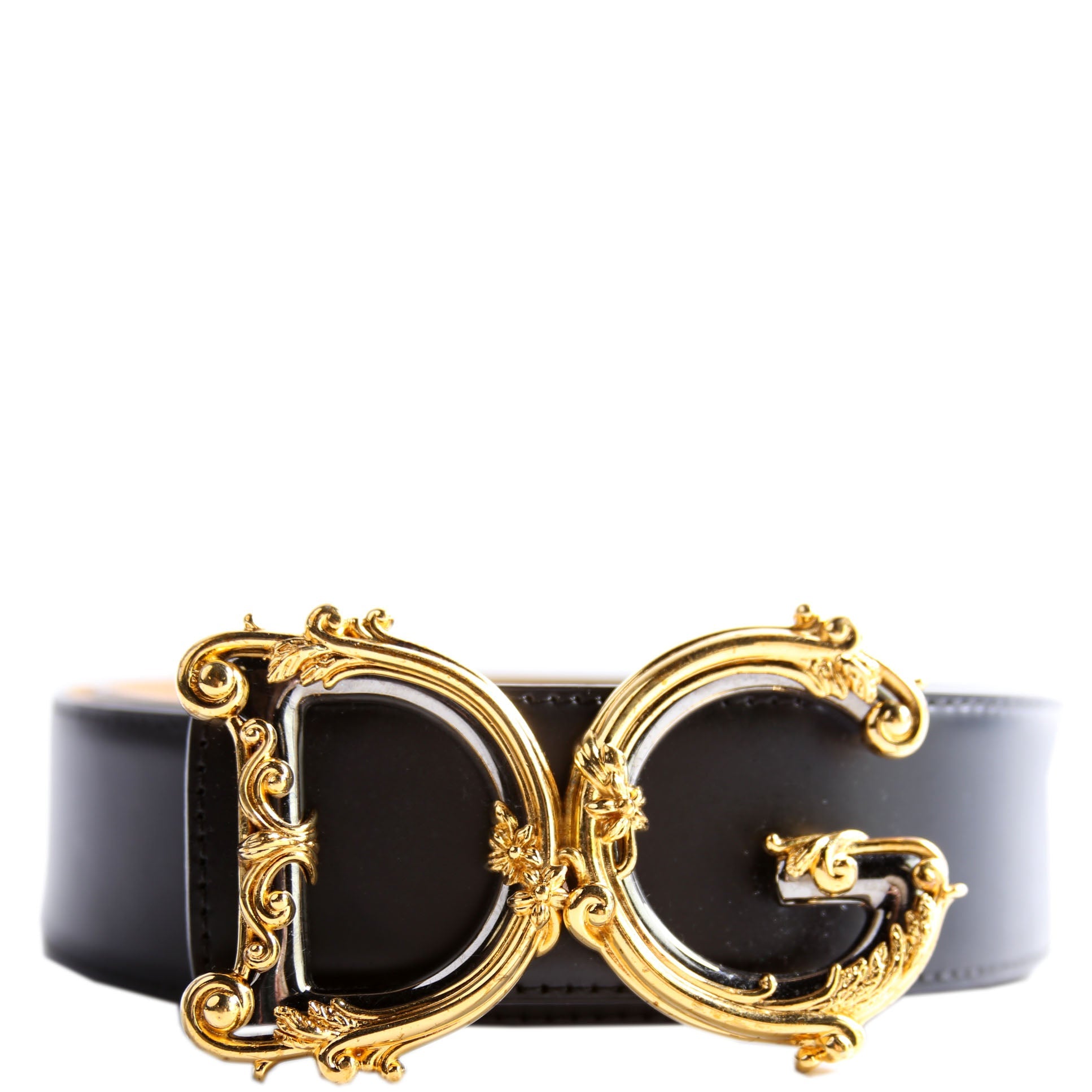 BE1517 Baroque Logo Leather Belt Size 80/32 Black