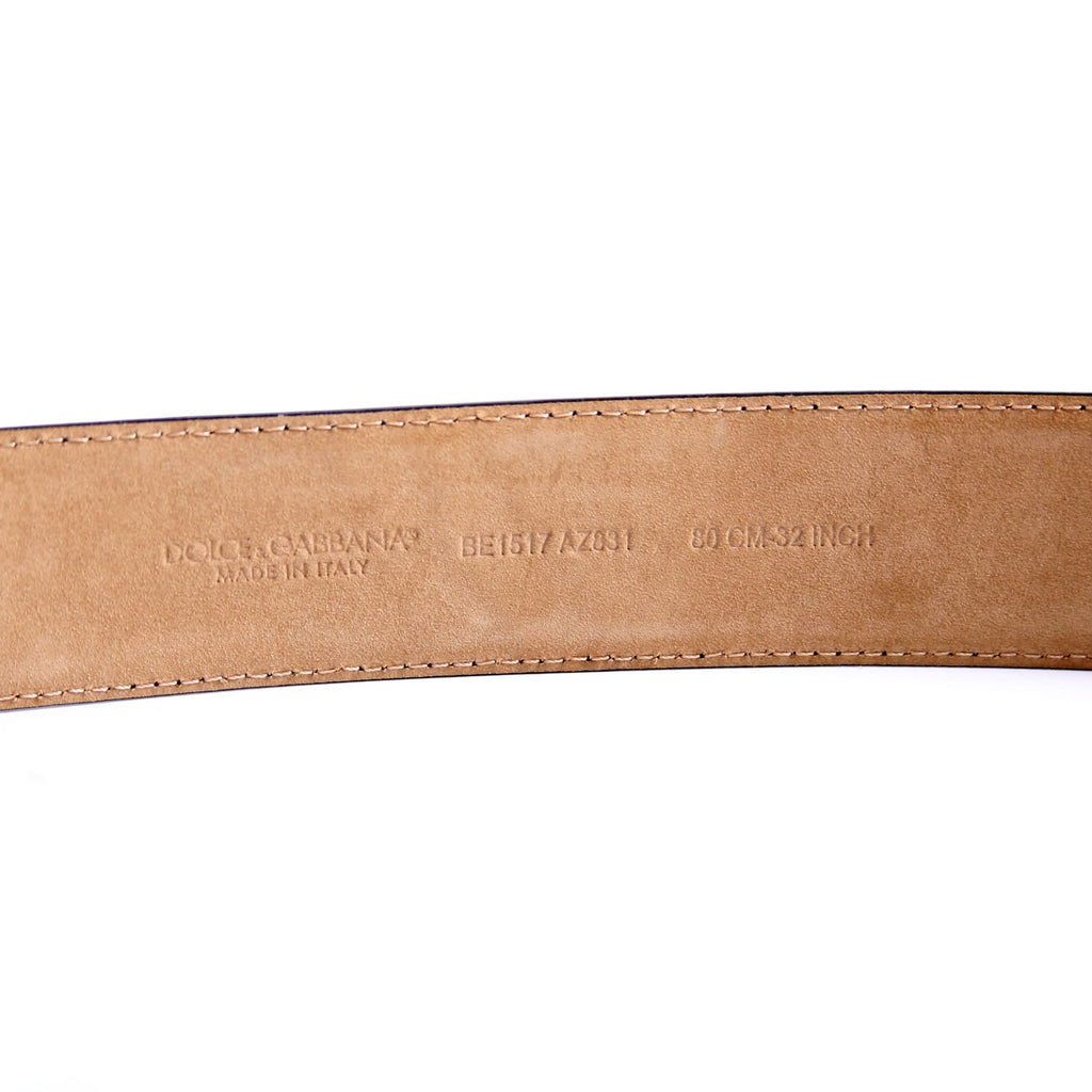 BE1517 Baroque Logo Leather Belt Size 80/32 Black