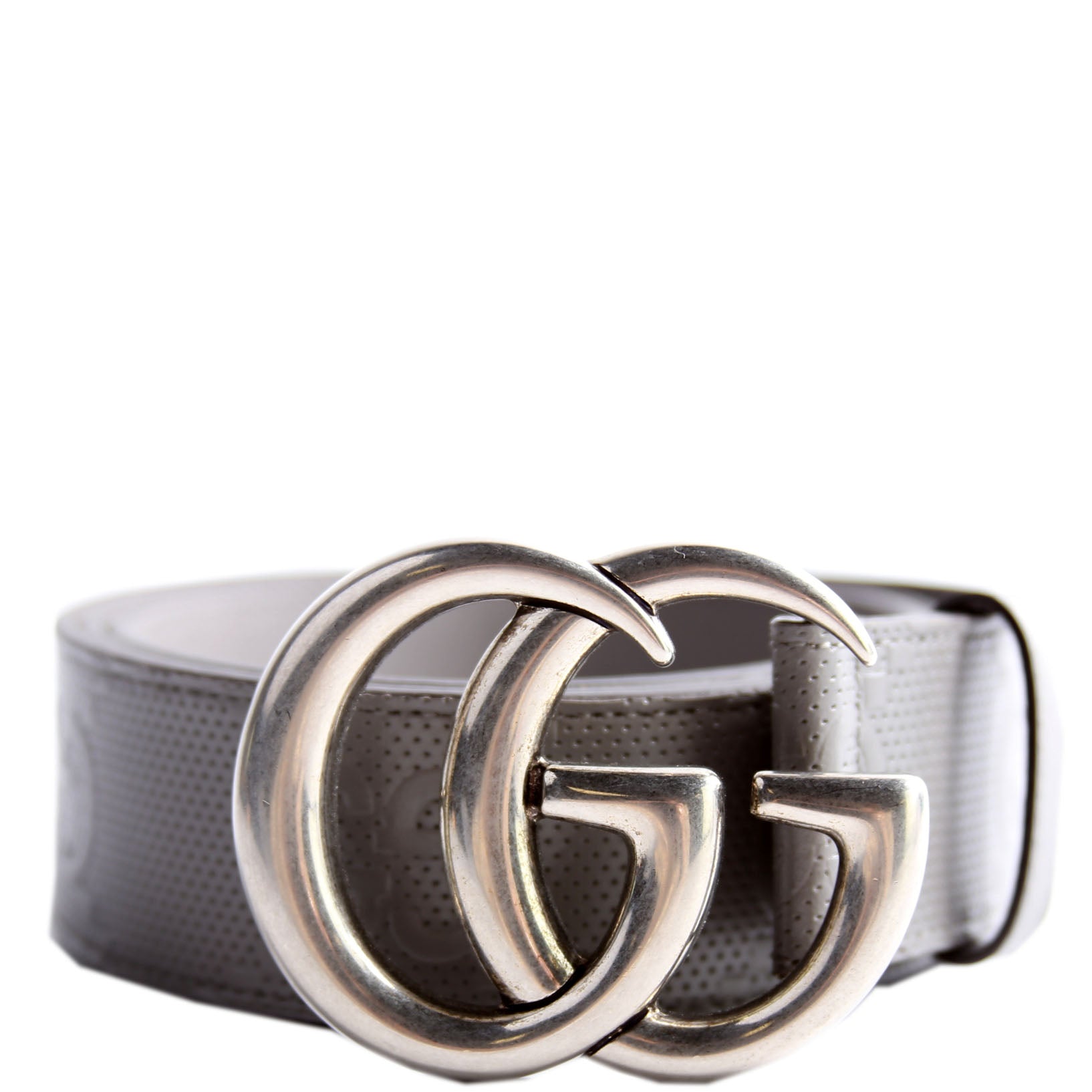406831 GG Marmont Embossed Belt Size 100/40 Grey