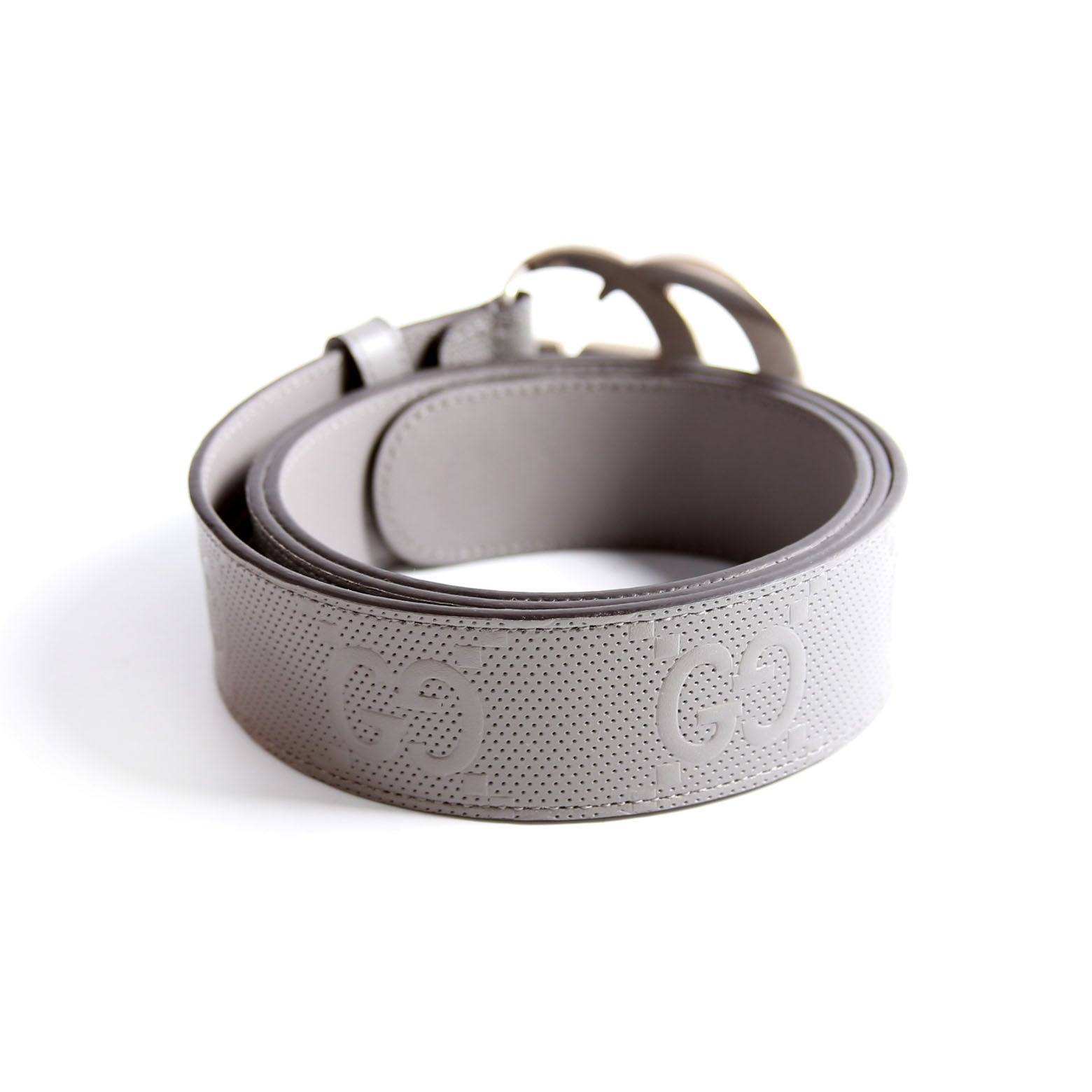 406831 GG Marmont Embossed Belt Size 100/40 Grey
