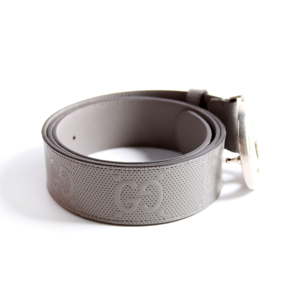 406831 GG Marmont Embossed Belt Size 100/40 Grey