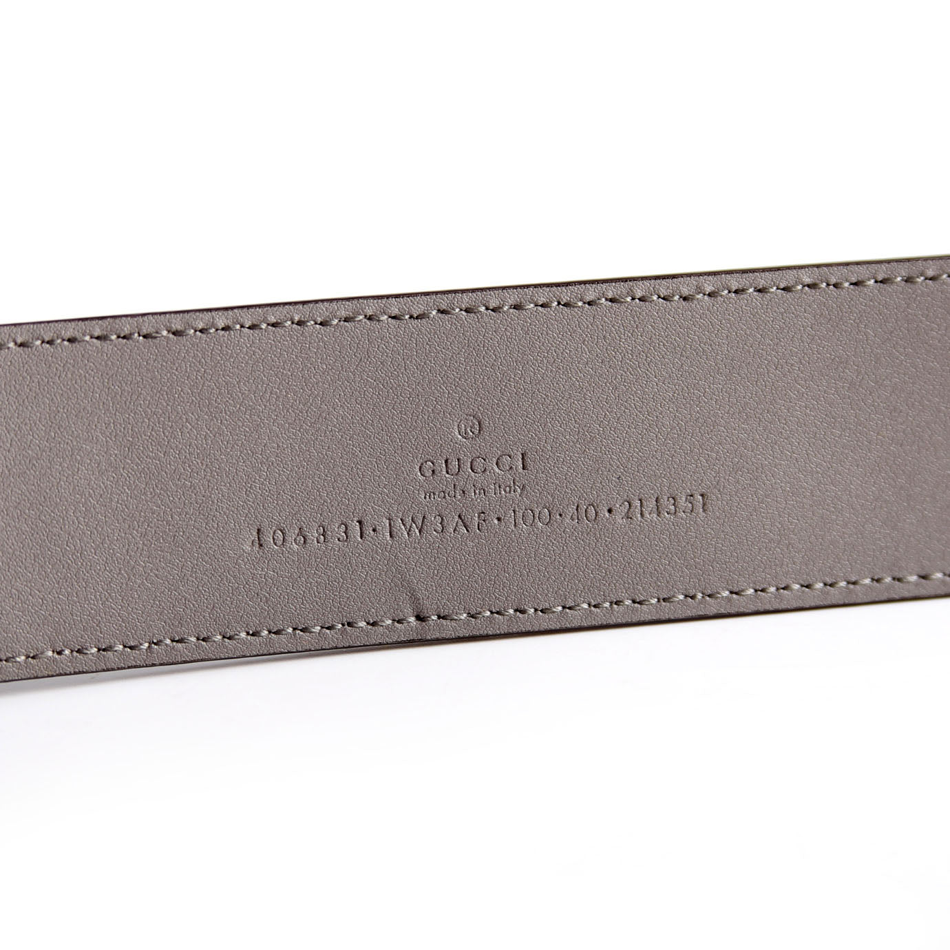 406831 GG Marmont Embossed Belt Size 100/40 Grey
