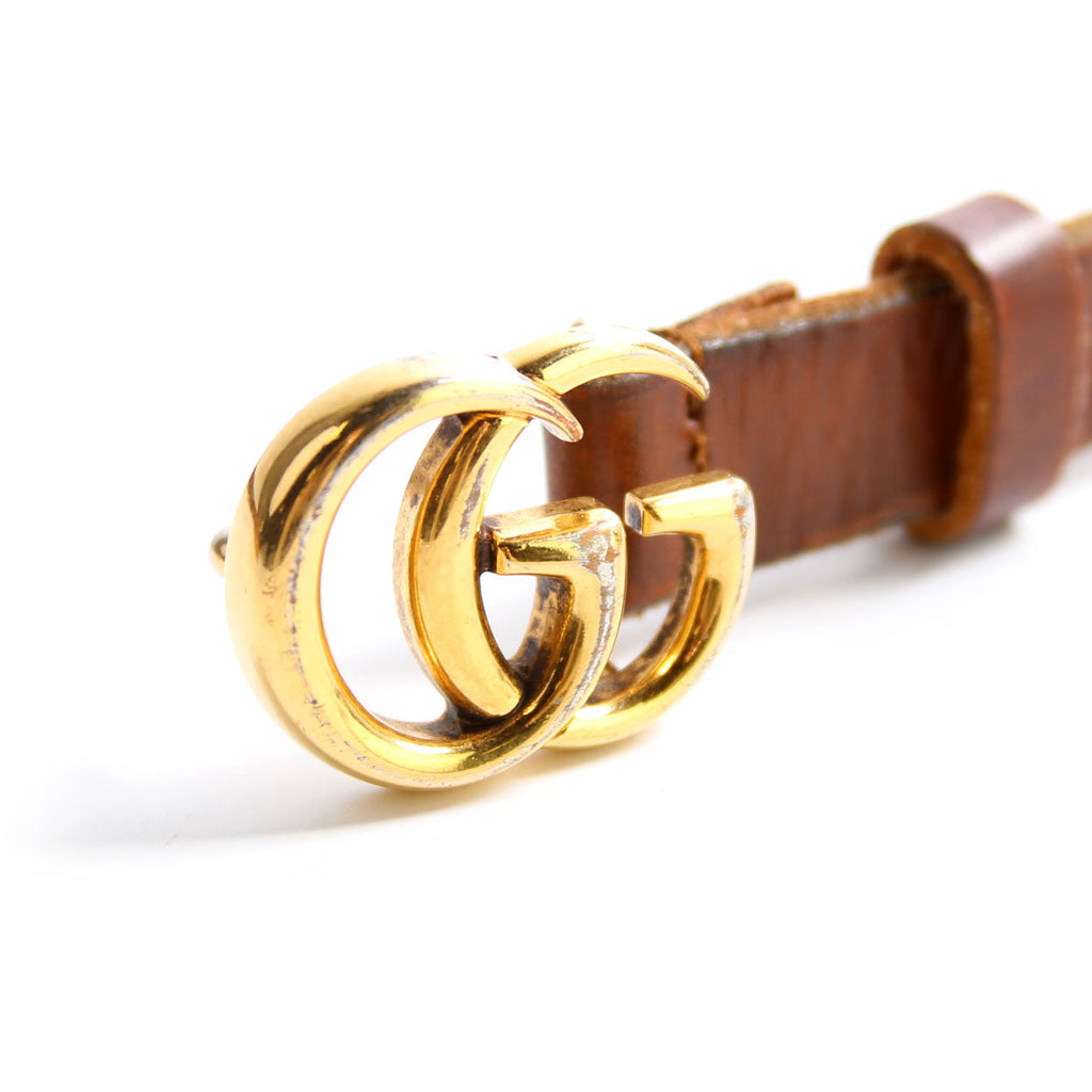 409417 GG Marmont Thin Belt Size 90/36 Brown
