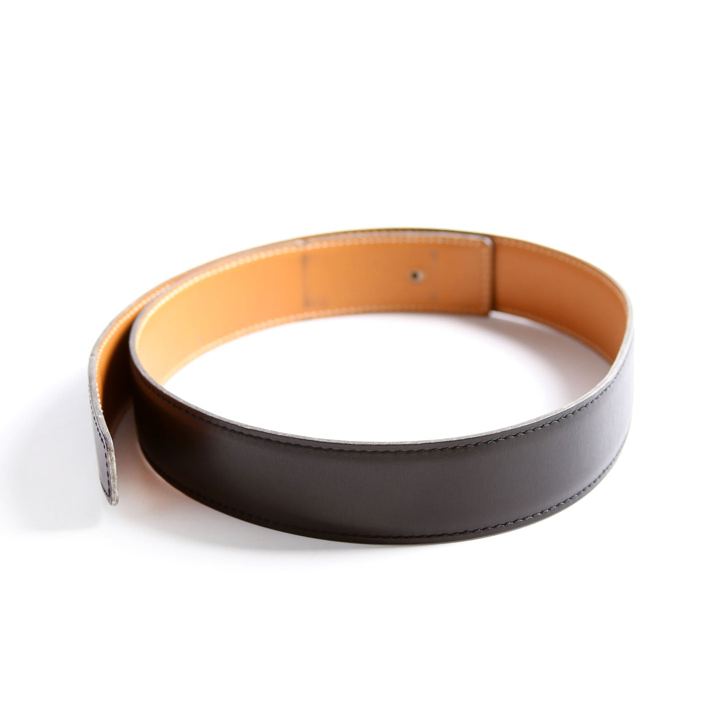 Hermes 32MM Reversible Leather Strap Only Belt Size 65 Black/Brown