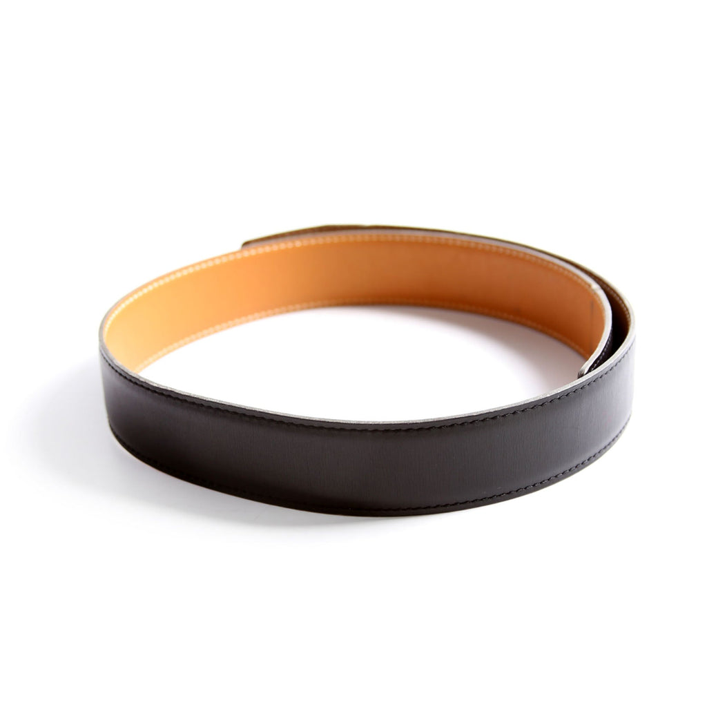 Hermes 32MM Reversible Leather Strap Only Belt Size 65 Black/Brown