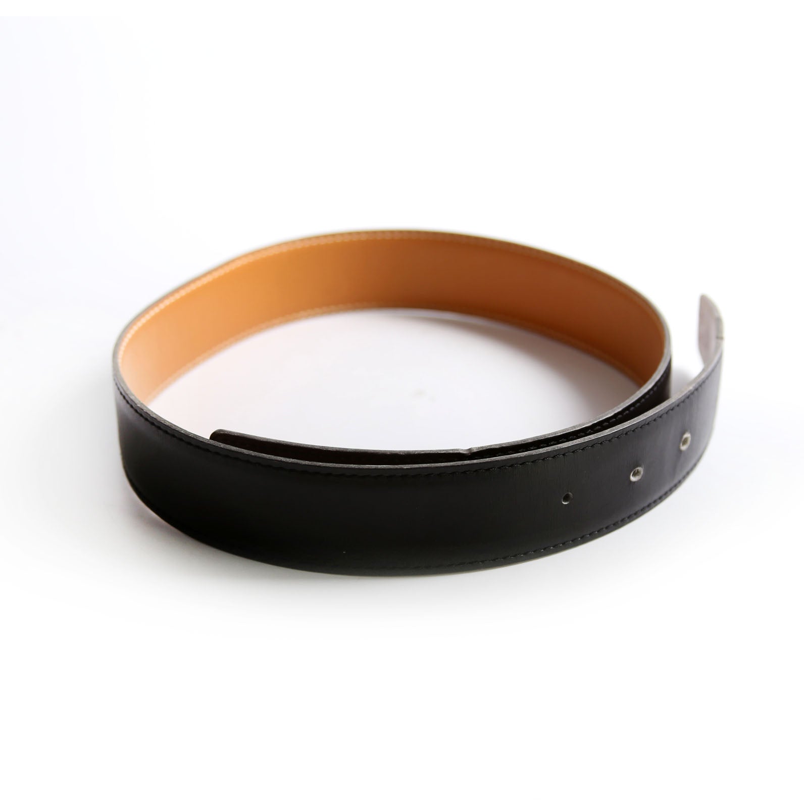 Hermes 32MM Reversible Leather Strap Only Belt Size 65 Black/Brown
