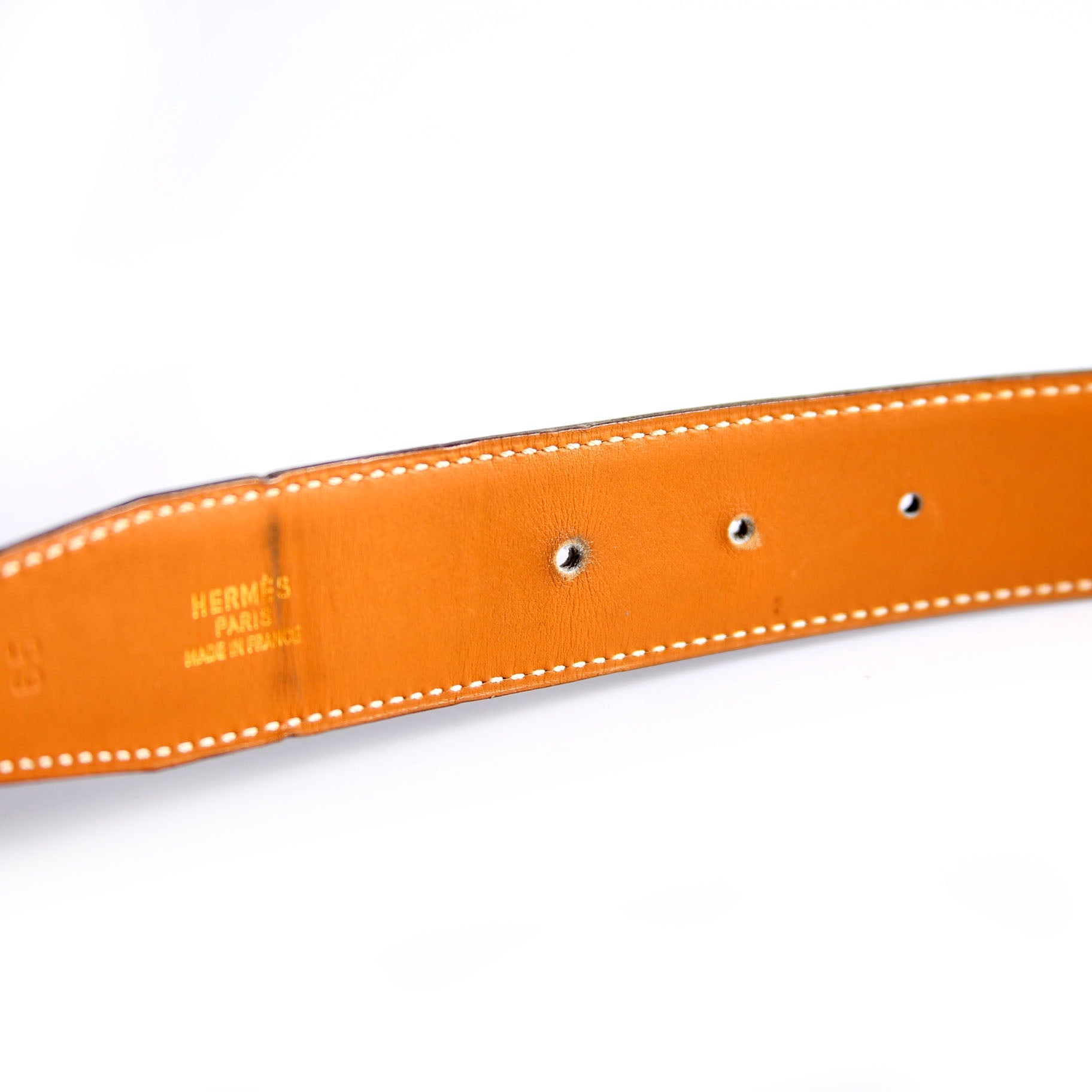 Hermes 32MM Reversible Leather Strap Only Belt Size 65 Black/Brown