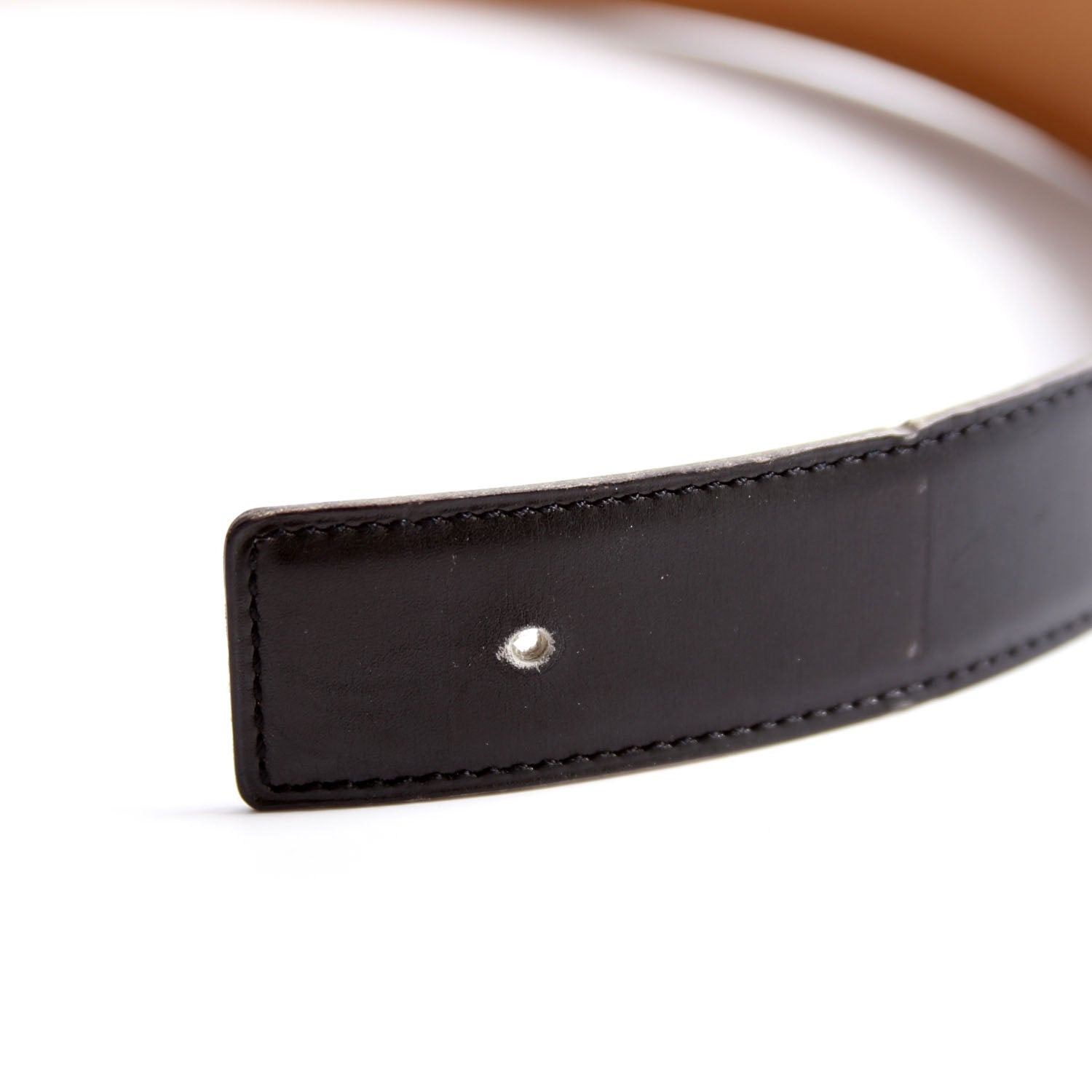 Hermes 32MM Reversible Leather Strap Only Belt Size 65 Black/Brown