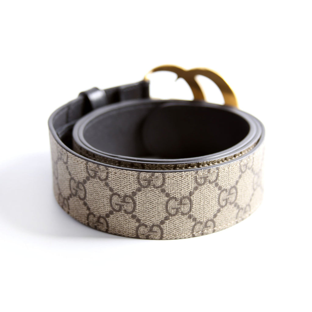 Gucci 400593 Marmont GG Supreme Belt Size 100/40 Beige/Black