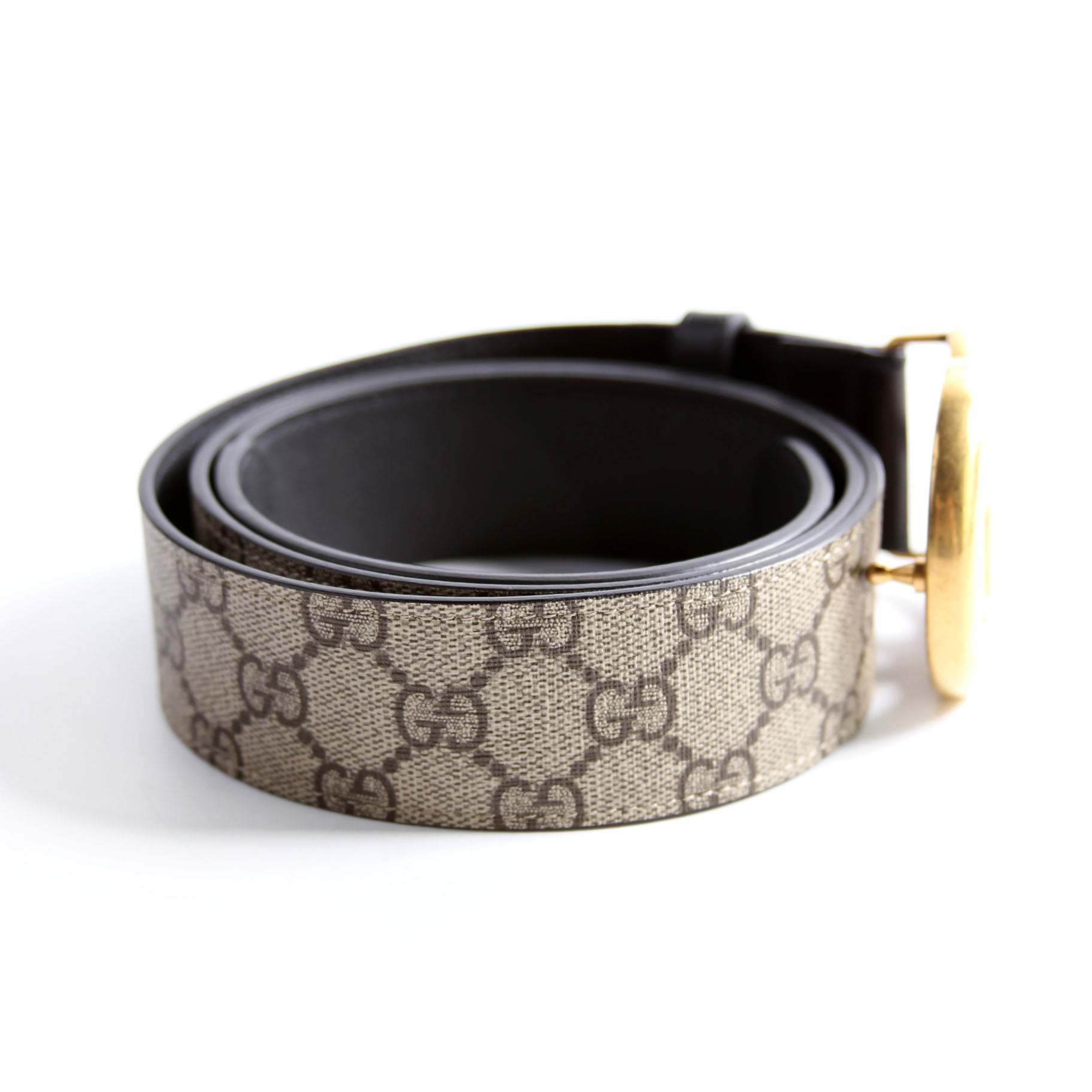 Gucci 400593 Marmont GG Supreme Belt Size 100/40 Beige/Black