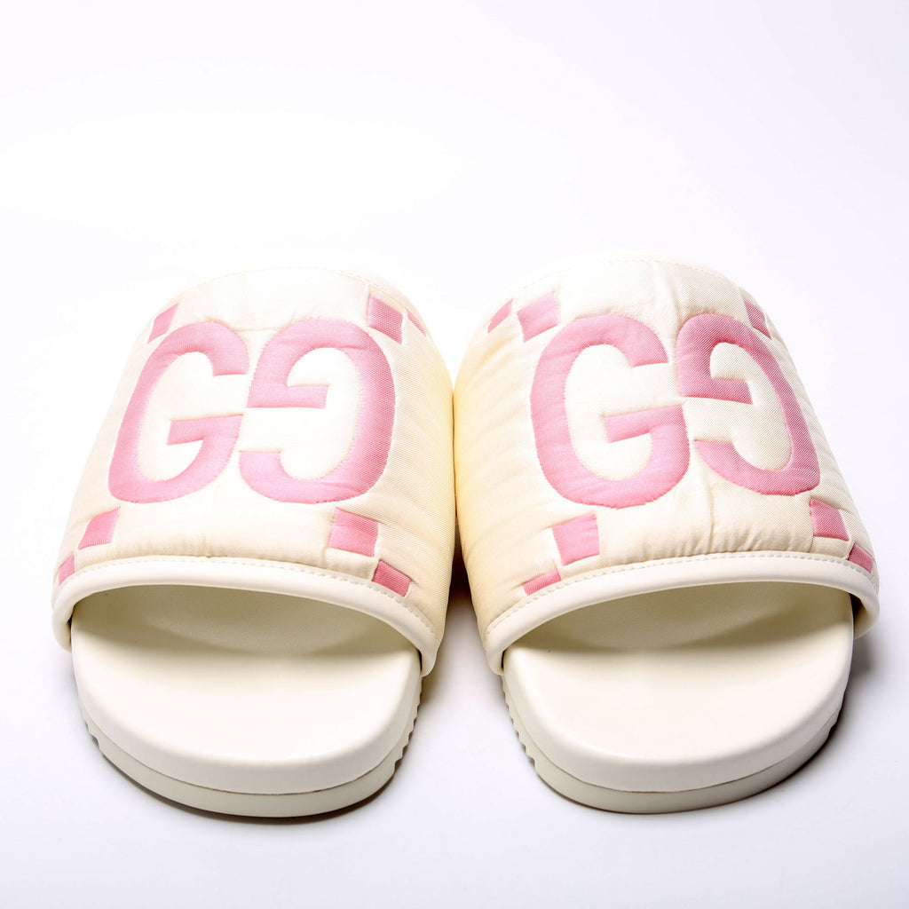 GG Logo Slides Size 39 White and Pink