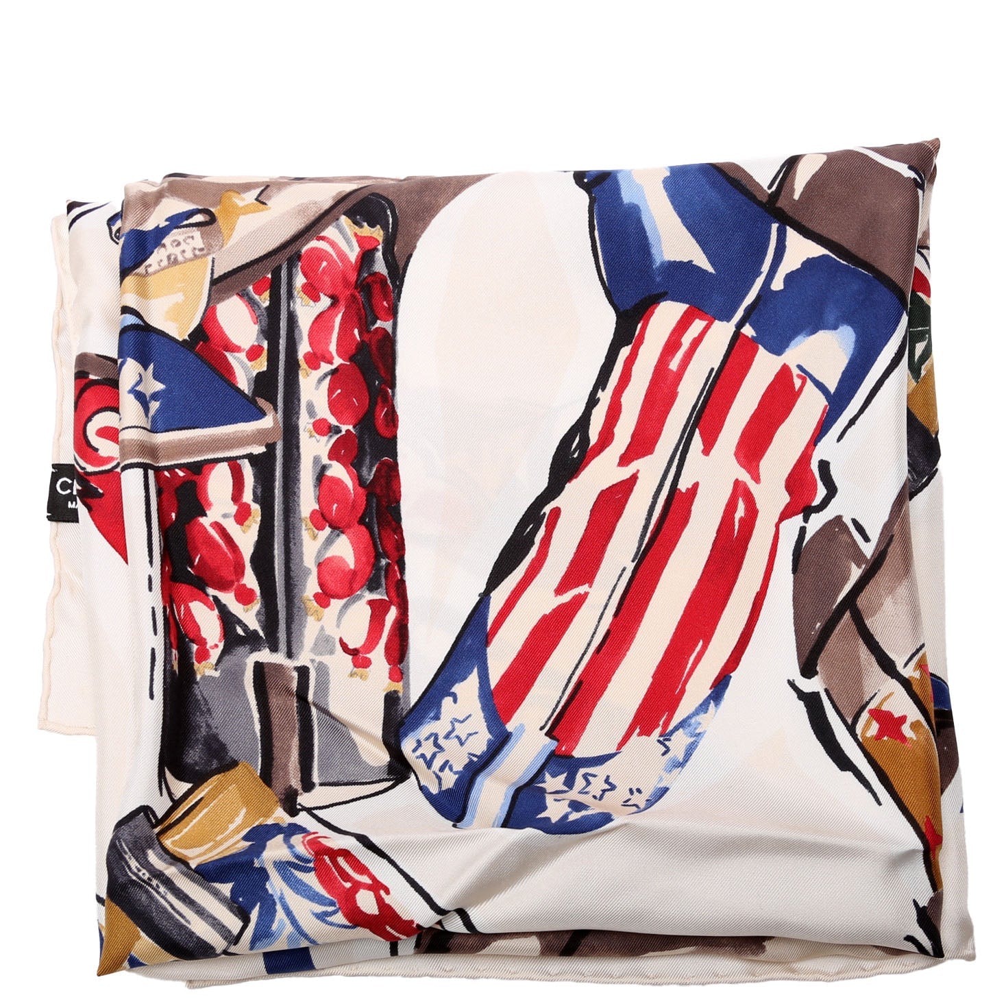 Cowboy Boot Print Silk Scark