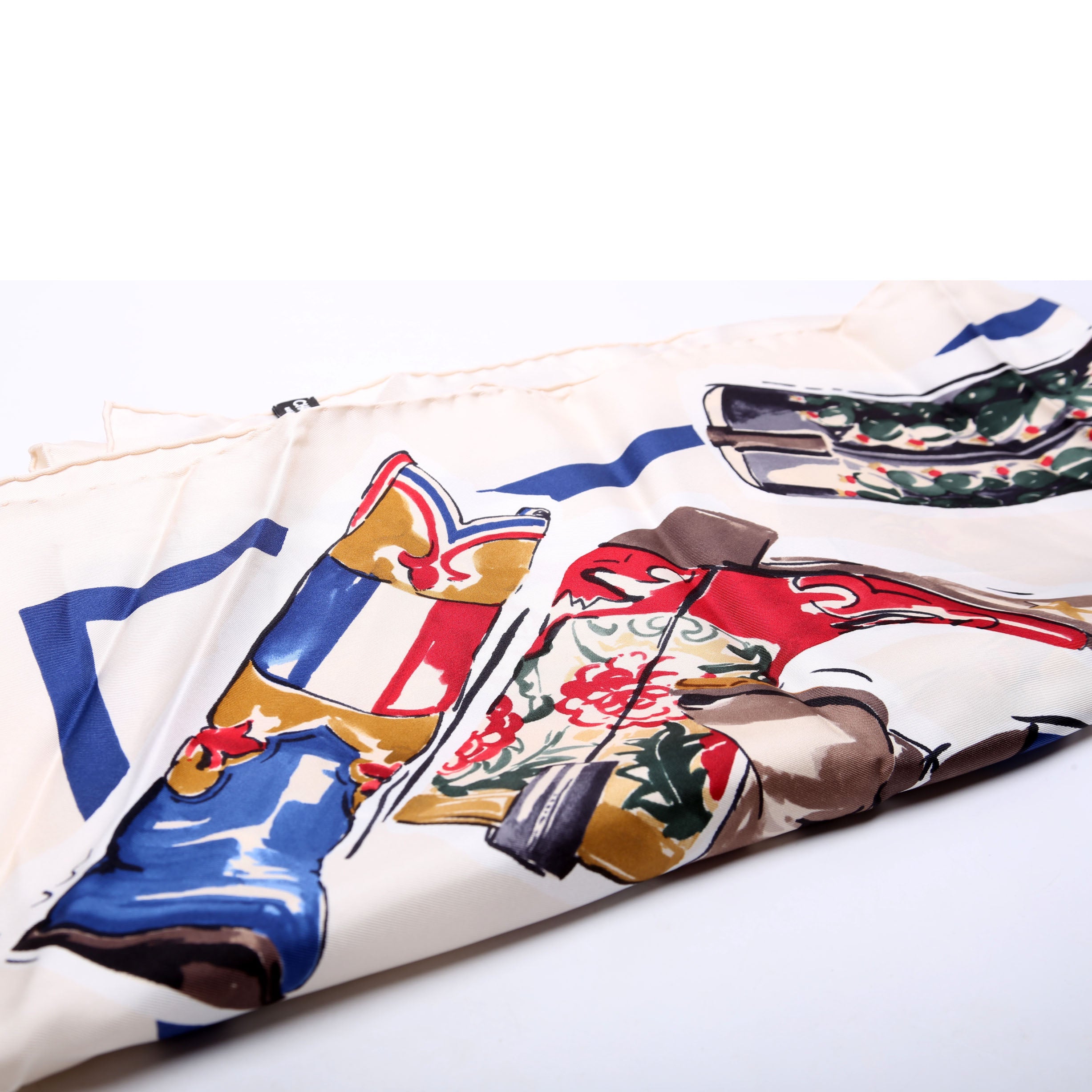 Cowboy Boot Print Silk Scark
