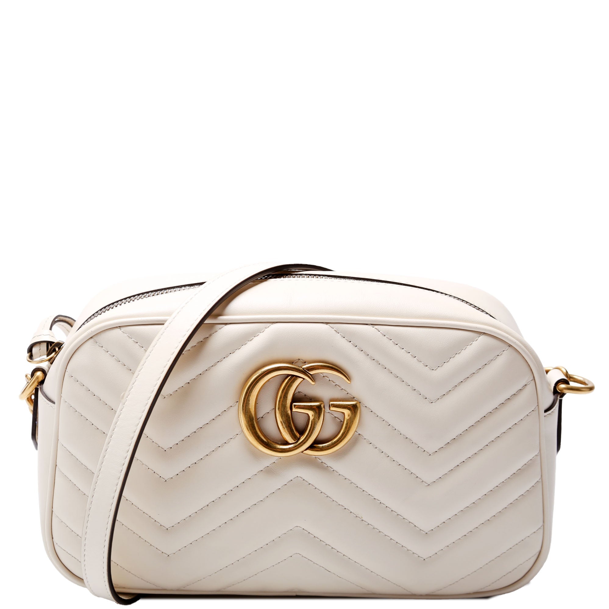 447632 Marmont Small Leather Camera White