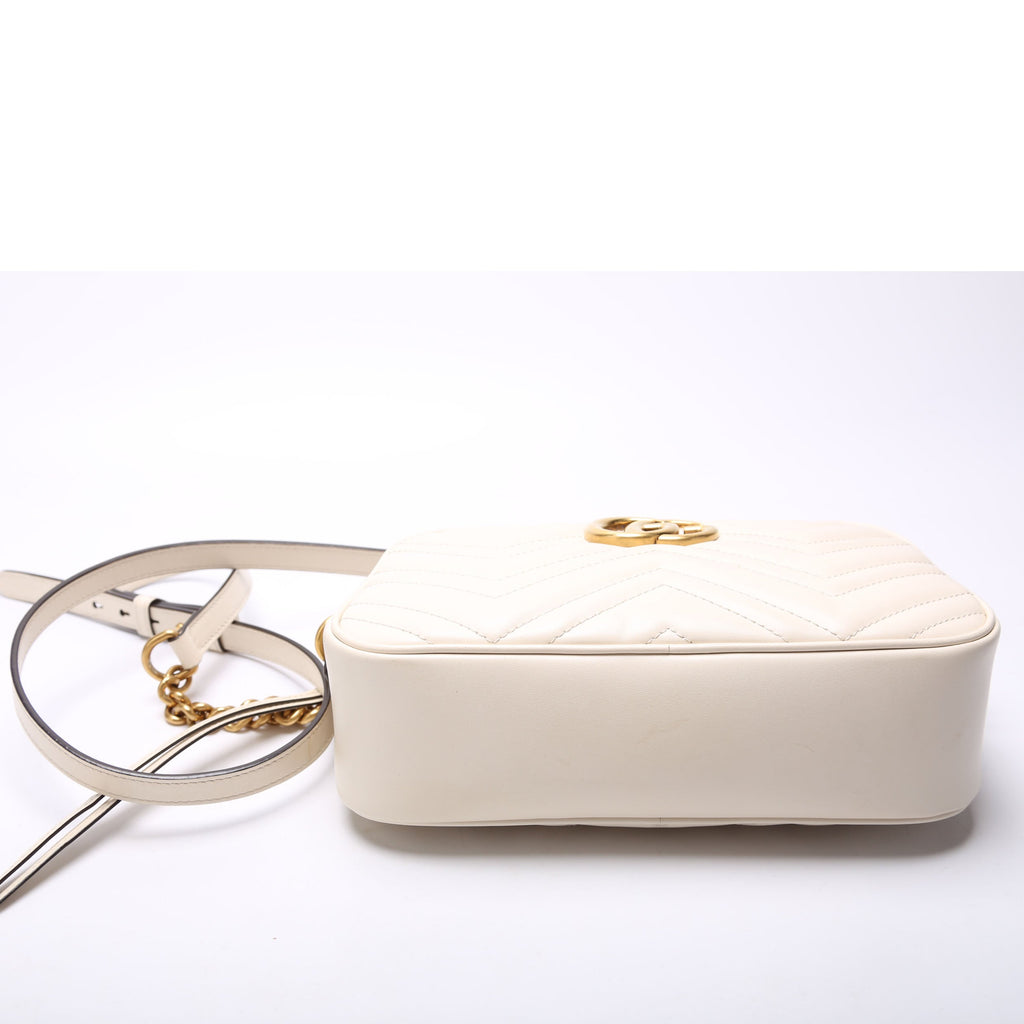 447632 Marmont Small Leather Camera White