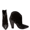 Suede Cowboy Ankle Boots Size 38 Black