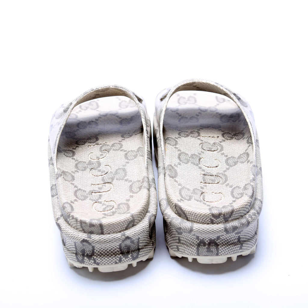 Interlocking GG Rubber Slides Size 36 Gray