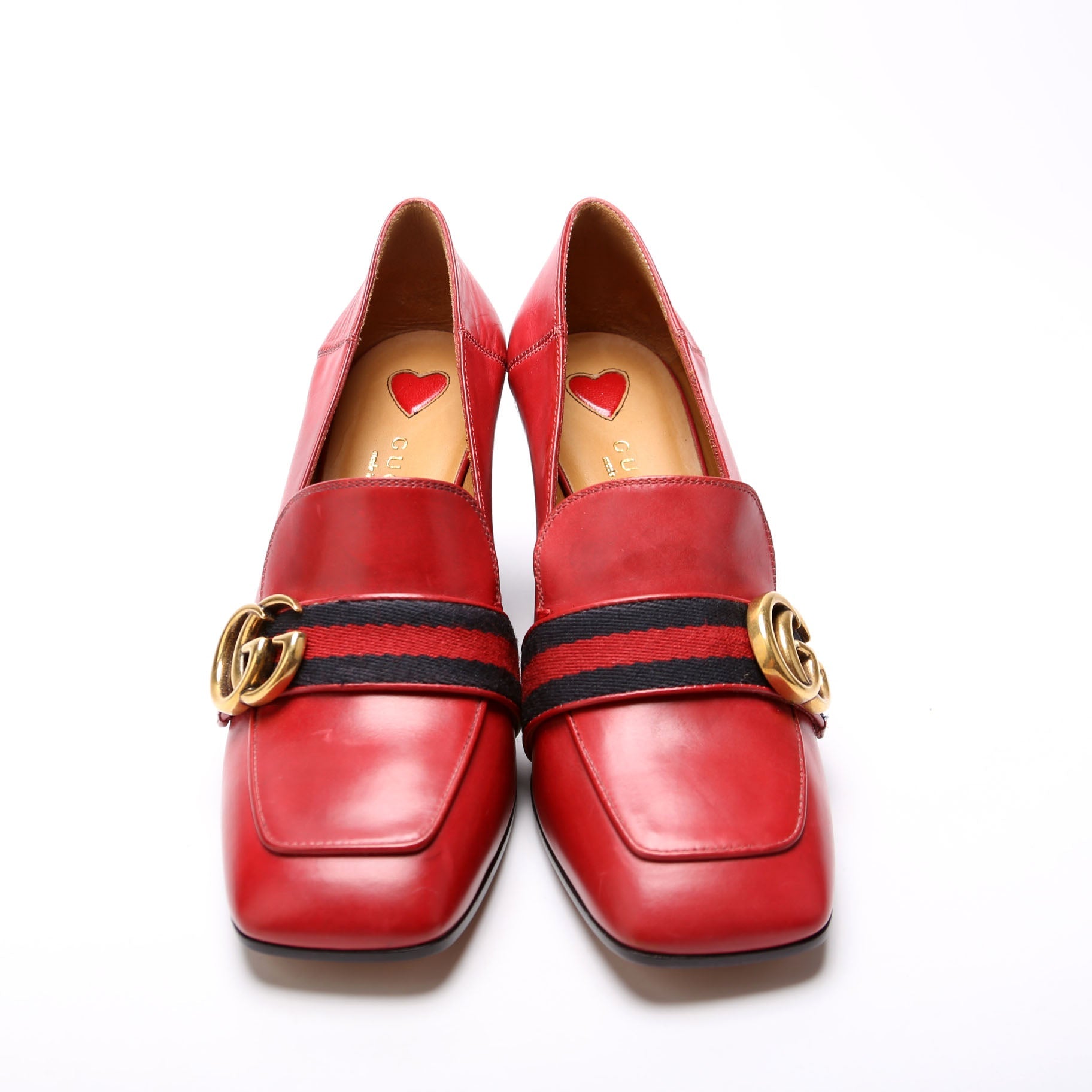 Peyton Web Loafer Pumps Size 35.5 Red