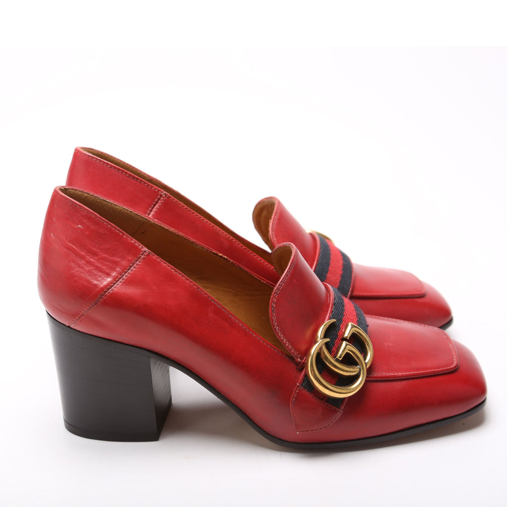 Peyton Web Loafer Pumps Size 35.5 Red