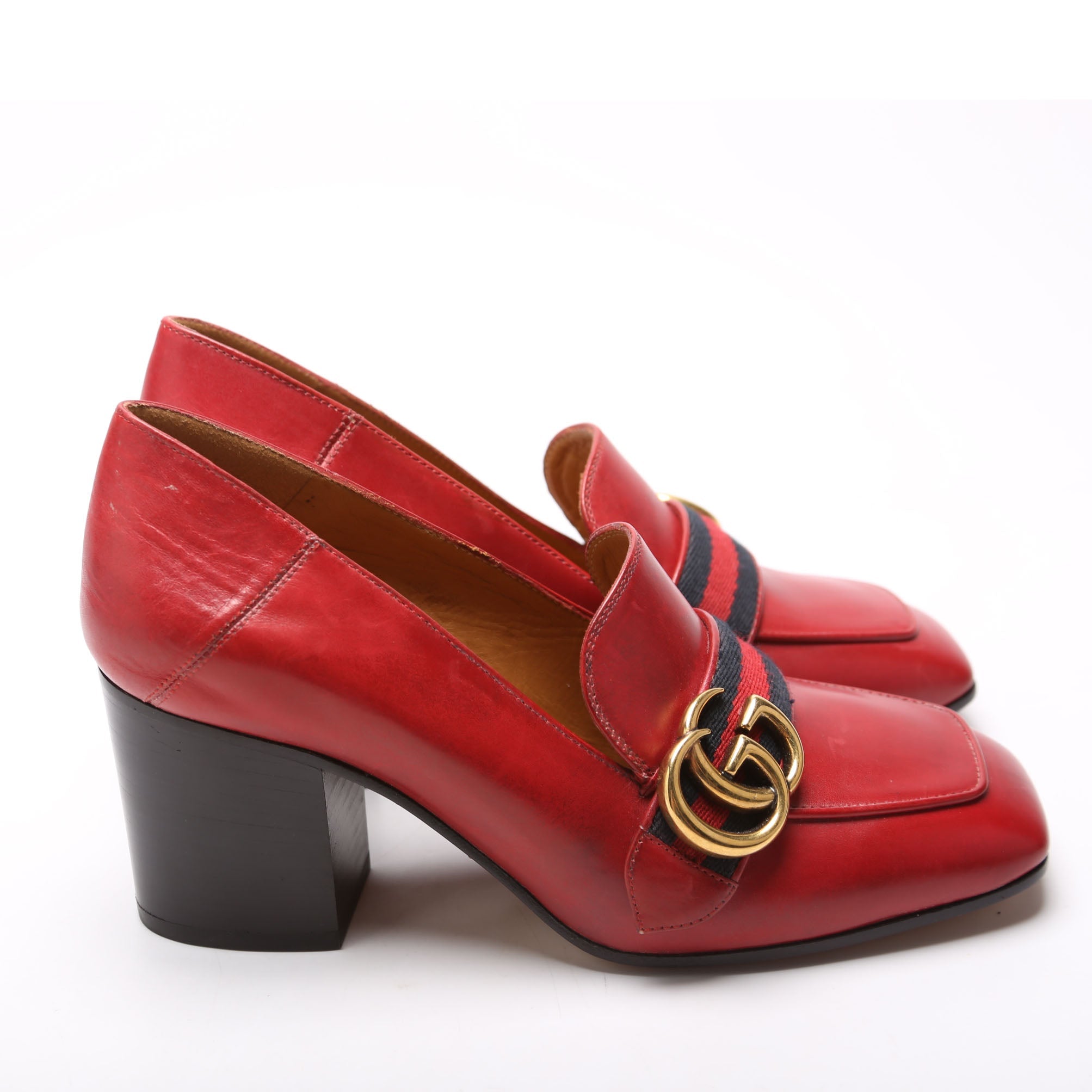 Peyton Web Loafer Pumps Size 35.5 Red