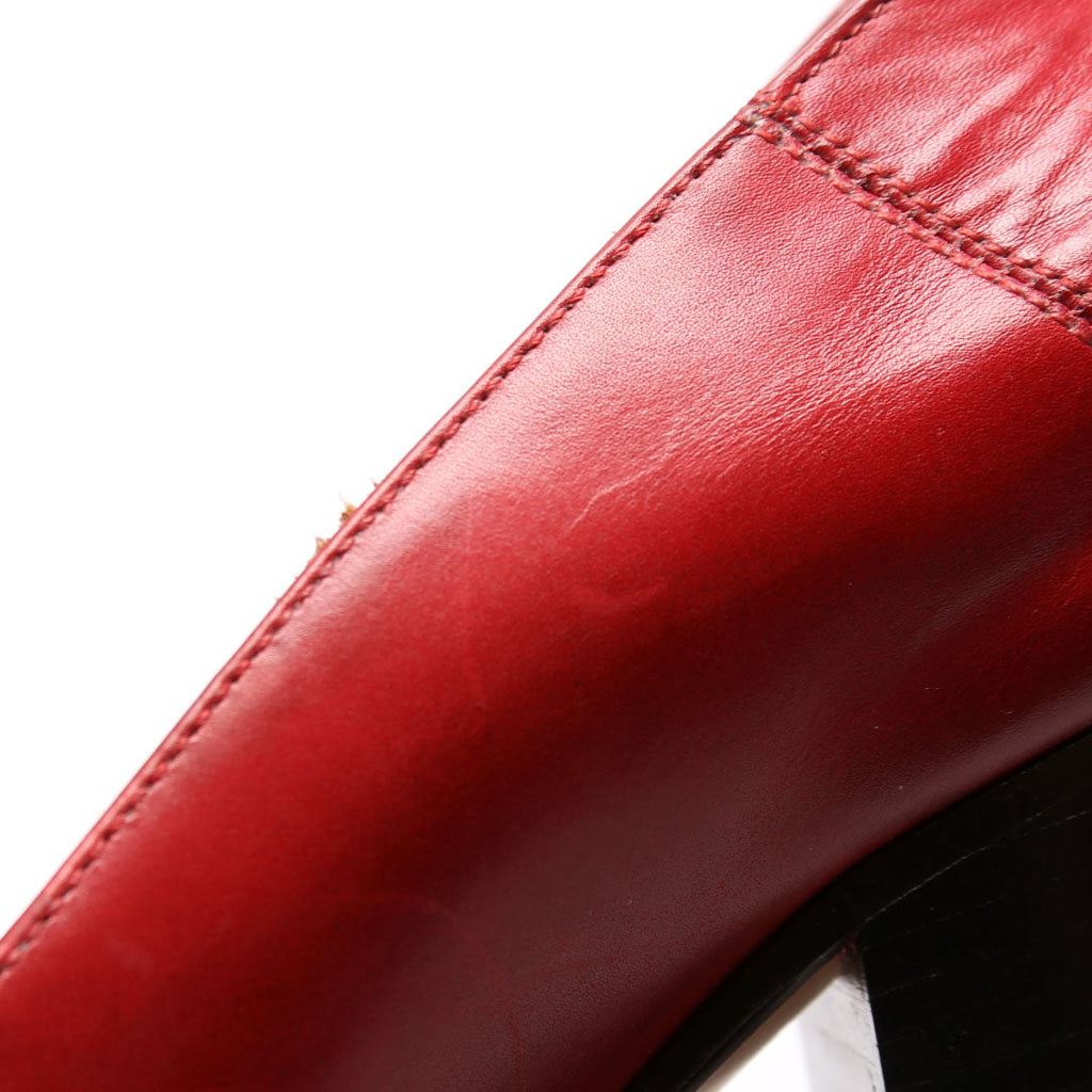 Peyton Web Loafer Pumps Size 35.5 Red